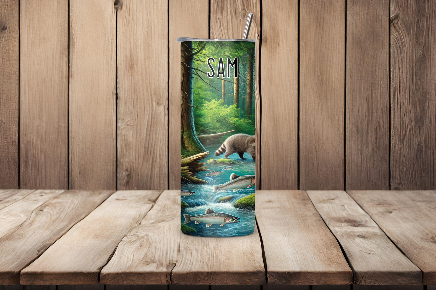 Personalized Woodland Raccoon Tumbler, Forest Bandit Travel Mug, Shadow Forager Cup, Trash Monster Insulated Tumbler 20OZ 30OZ