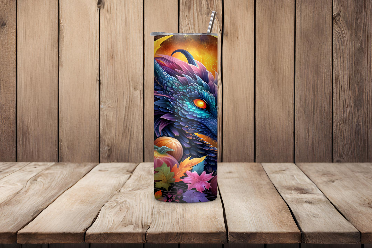 Autumn Dragon Blaze Tumbler, Harvest Dragon Mug, Autumn Season Change Travel Mug, 20OZ Tumbler, 22OZ Tumbler, 30OZ Tumbler