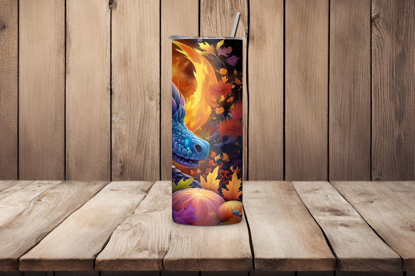 Autumn Dragon Blaze Tumbler, Harvest Dragon Mug, Autumn Season Change Travel Mug, 20OZ Tumbler, 22OZ Tumbler, 30OZ Tumbler