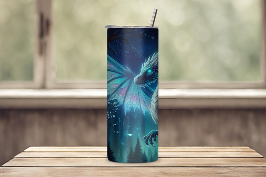 Mystic Dragon Tumbler, Blue Dragon and Starry Night Tumbler, Fantasy Lover Gift, 20OZ Tumbler, 22OZ Tumbler, 30OZ Tumbler