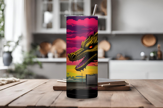 Time Guardian Dragon Tumbler, Grains of Time Dragon, Fantasy Gift, 20OZ Tumbler, 22OZ Tumbler, 30OZ Tumbler