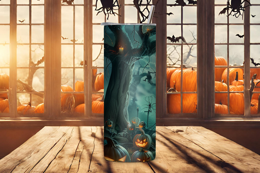 Whispering Woods Halloween Scene Tumbler, Creepy Halloween Night Tumbler, Gift for her, 20OZ Tumbler, 22OZ Tumbler, 30OX Tumbler