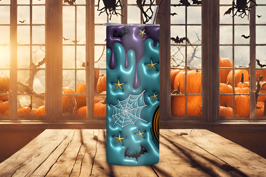 Ghoulish Glow Tumbler, Pumpkin and Bat Travel Mug, Halloween Tumbler, 20OZ Tumbler, 22OZ Tumbler, 30OZ Tumbler
