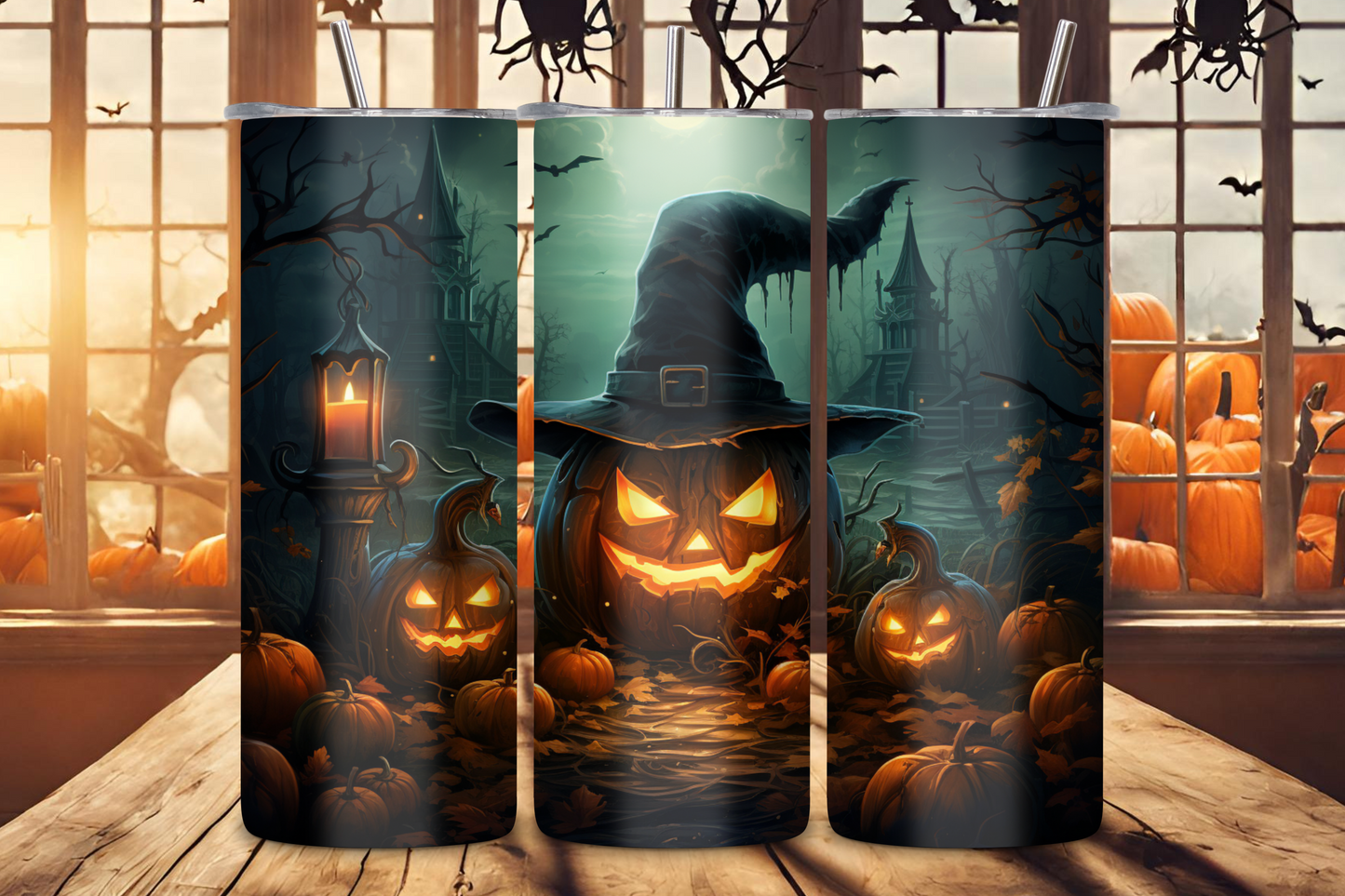 Creepy Pumpkin Eve Tumbler, Haunted Witch Pumpkin Coffee Cup, Spooky Eve Pumpkin Mug, 20OZ Tumbler, 22OZ Tumbler, 30OZ Tumbler