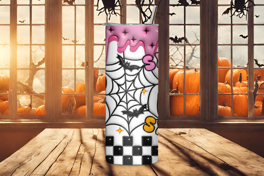 Spooky Season Tumbler, Cute Pink Ghost and Drip Cup, Halloween Tumbler, Gift for Her, 20OZ Tumbler, 22OZ Tumbler, 30OZ Tumbler