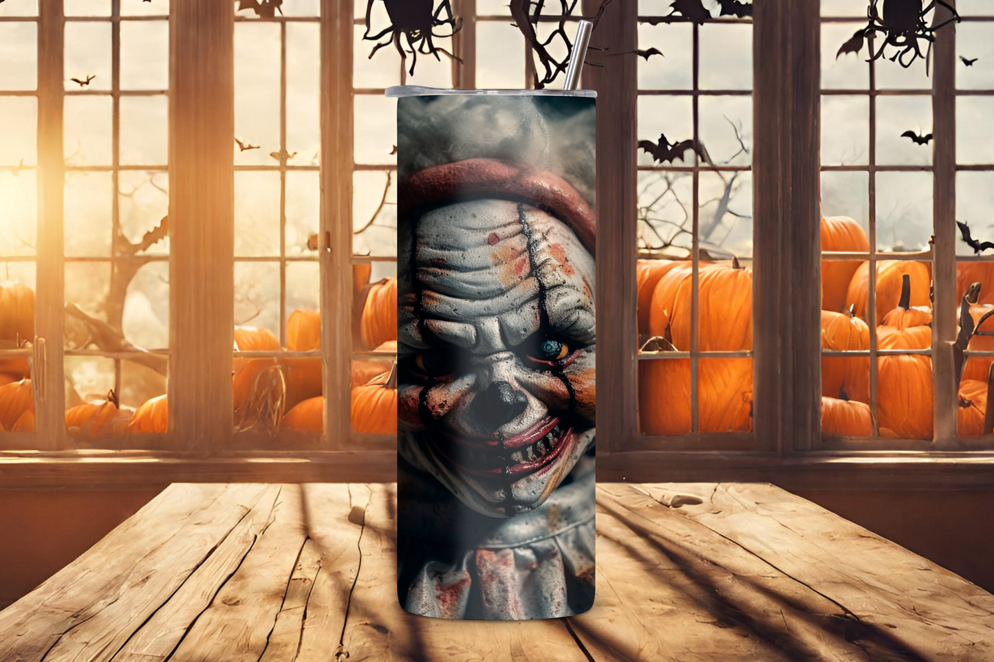 Nightmare Jester Tumbler, Creepy Scary Clown Tumbler, Halloween Travel Mug, 20OZ Tumbler, 22OZ Tumbler, 30OZ Tumbler