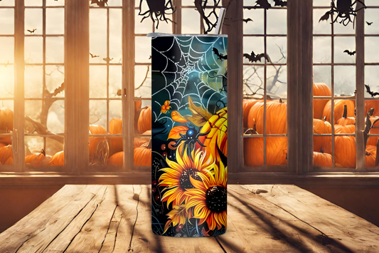 Autumn Harvest Tumbler, Halloween Fall Tumbler, Pumpkin and Sunflower Travel Mug, 20OZ Tumbler, 22OZ Tumbler, 30OZ Tumbler