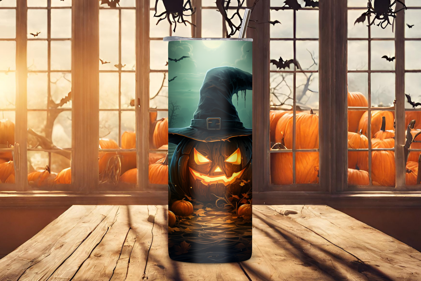 Creepy Pumpkin Eve Tumbler, Haunted Witch Pumpkin Coffee Cup, Spooky Eve Pumpkin Mug, 20OZ Tumbler, 22OZ Tumbler, 30OZ Tumbler