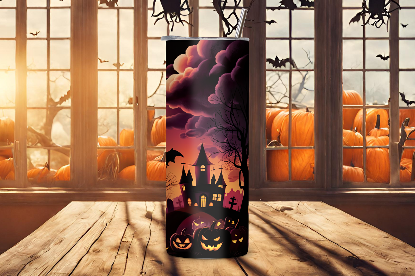 Twilight Shadows Tumbler, Creepy Halloween Night Mug, Graveyard Cup, Gift for Her, 20OZ Tumbler, 22OZ Tumbler, 30OZ Tumbler