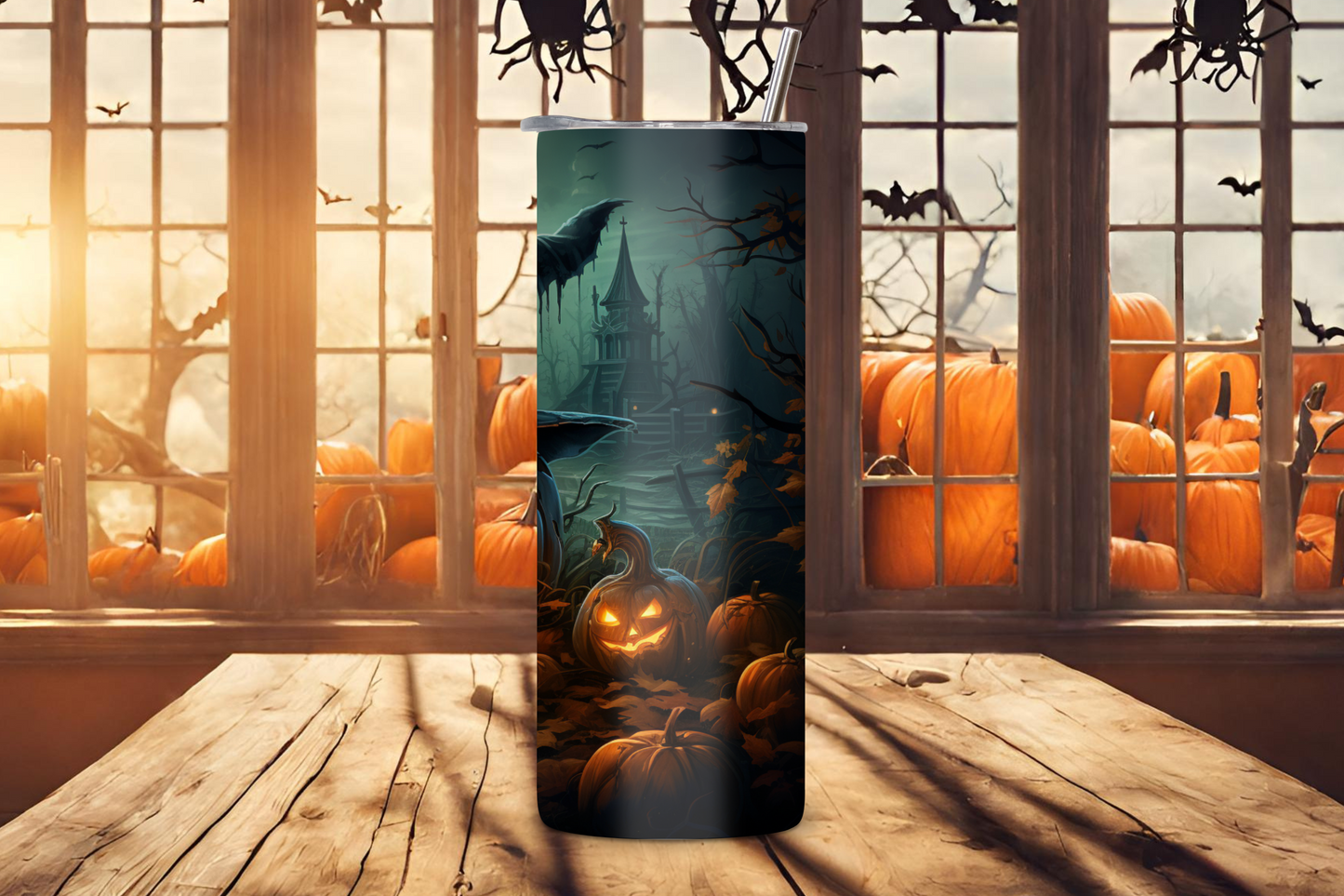 Creepy Pumpkin Eve Tumbler, Haunted Witch Pumpkin Coffee Cup, Spooky Eve Pumpkin Mug, 20OZ Tumbler, 22OZ Tumbler, 30OZ Tumbler