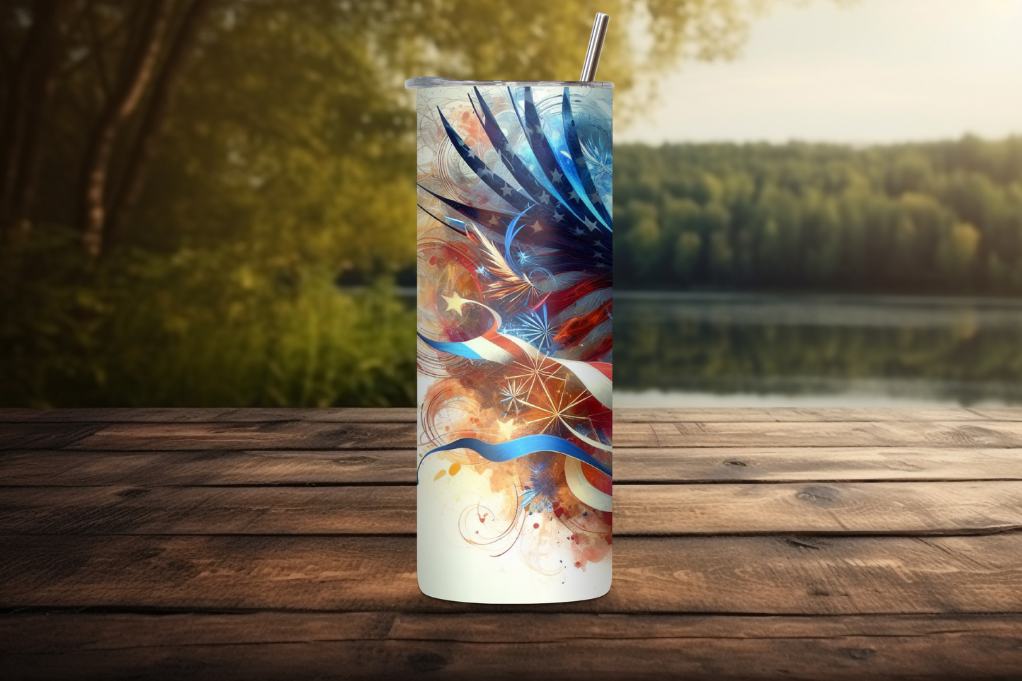 Eagle Majesty Customizable Tumbler, 4th of July Travel Mug, Flag and Eagle Coffee Cup, 20OZ Tumbler, 22OZ Tumbler, 30OZ Tumbler