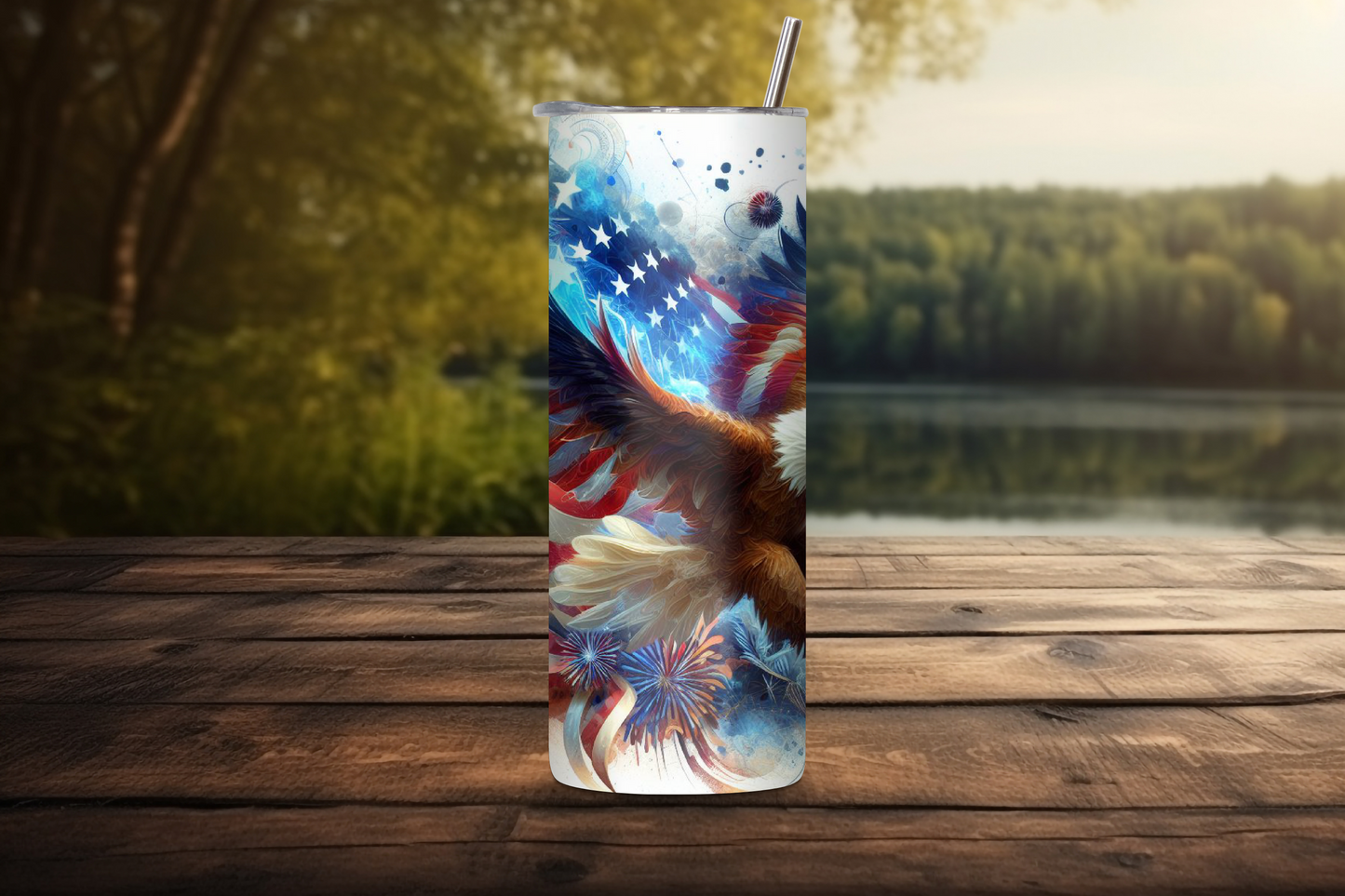 Eagle Majesty Customizable Tumbler, 4th of July Travel Mug, Flag and Eagle Coffee Cup, 20OZ Tumbler, 22OZ Tumbler, 30OZ Tumbler