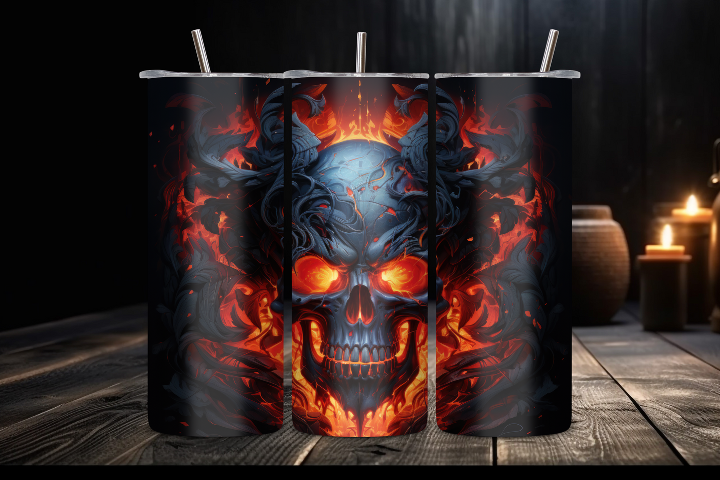 Goth Style Tumbler, Red Eye Skull Tumbler, Goth Travel Mug, Skull Coffee Cup, 20OZ Tumbler, 22OZ Tumbler, 30OZ Tumbler