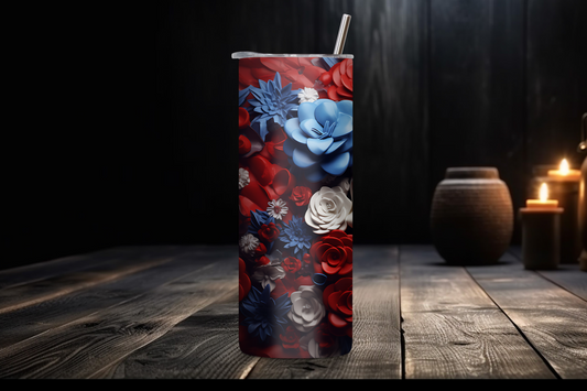 Patriotic Skull Tumbler, 4Th of July Skull Tumbler, Independence Day Travel Mug, 20OZ Tumbler, 22OZ Tumbler, 30OZ Tumbler