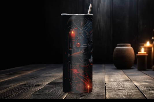 Infernal Skull Tumbler, Red Eye Skull Tumbler, Goth Travel Mug, Skull Coffee Cup, 20OZ Tumbler, 22OZ Tumbler, 30OZ Tumbler