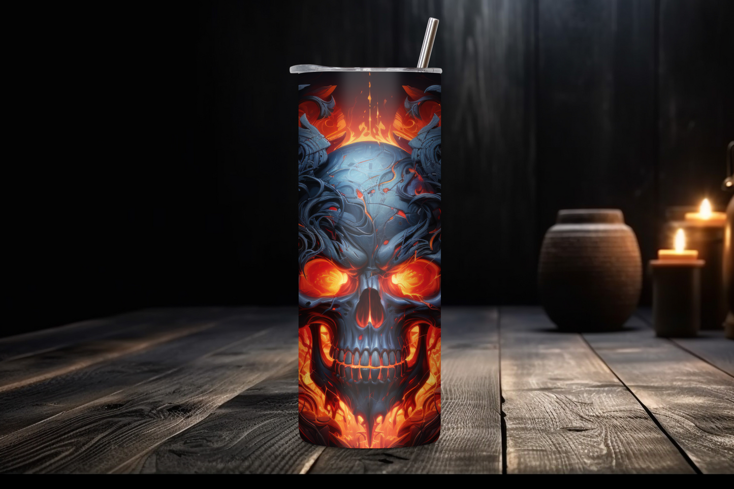 Goth Style Tumbler, Red Eye Skull Tumbler, Goth Travel Mug, Skull Coffee Cup, 20OZ Tumbler, 22OZ Tumbler, 30OZ Tumbler
