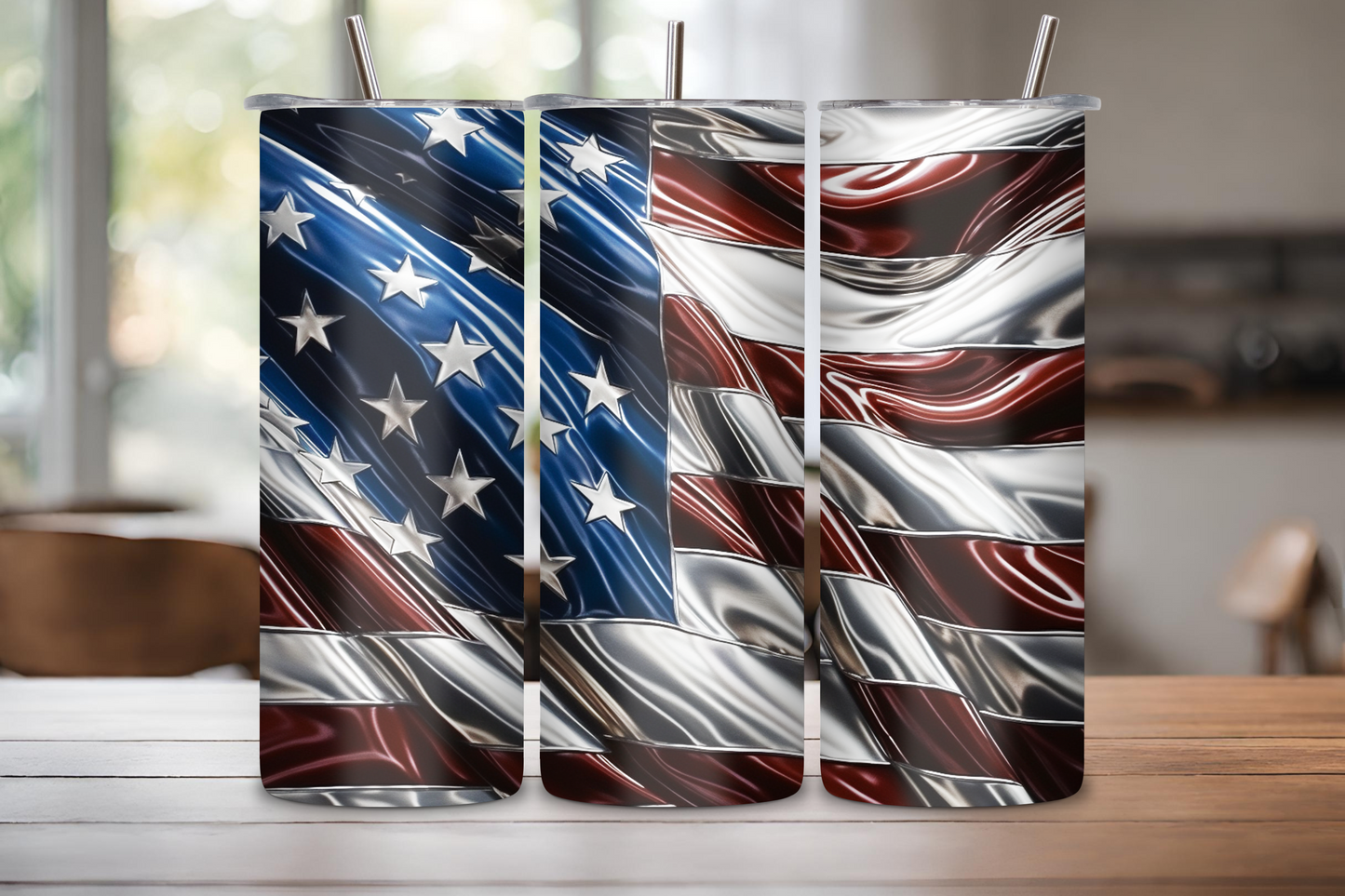 Waving Flag Tumbler, 4th of July Tumbler, Flag Travel Mug, 20OZ Tumbler, 22OZ Tumbler, 30OZ Tumbler