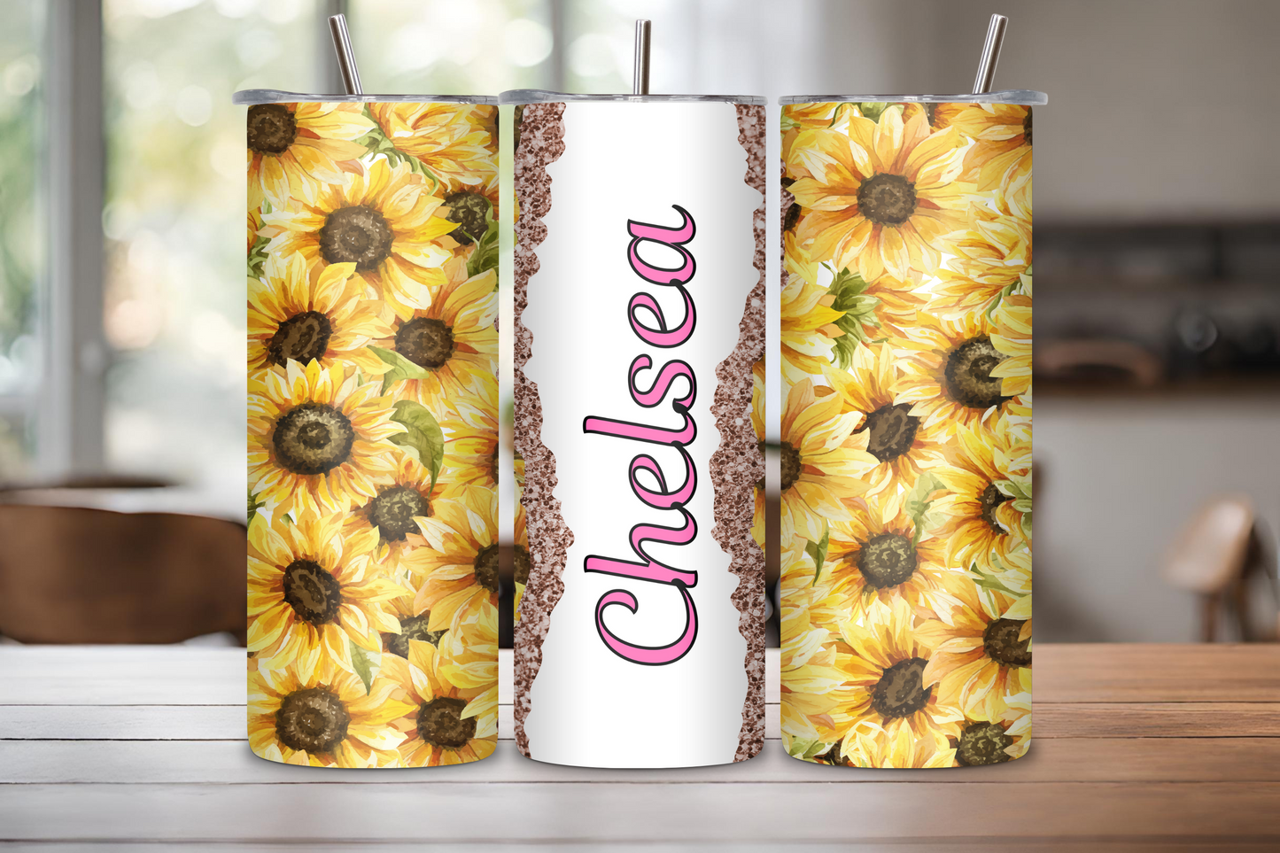 Customizable Sunflower Tumbler, Custom Name Tumbler Gift, Travel Mug, Gift for her, 20OZ Tumbler, 22OZ Tumbler, 30OZ Tumbler