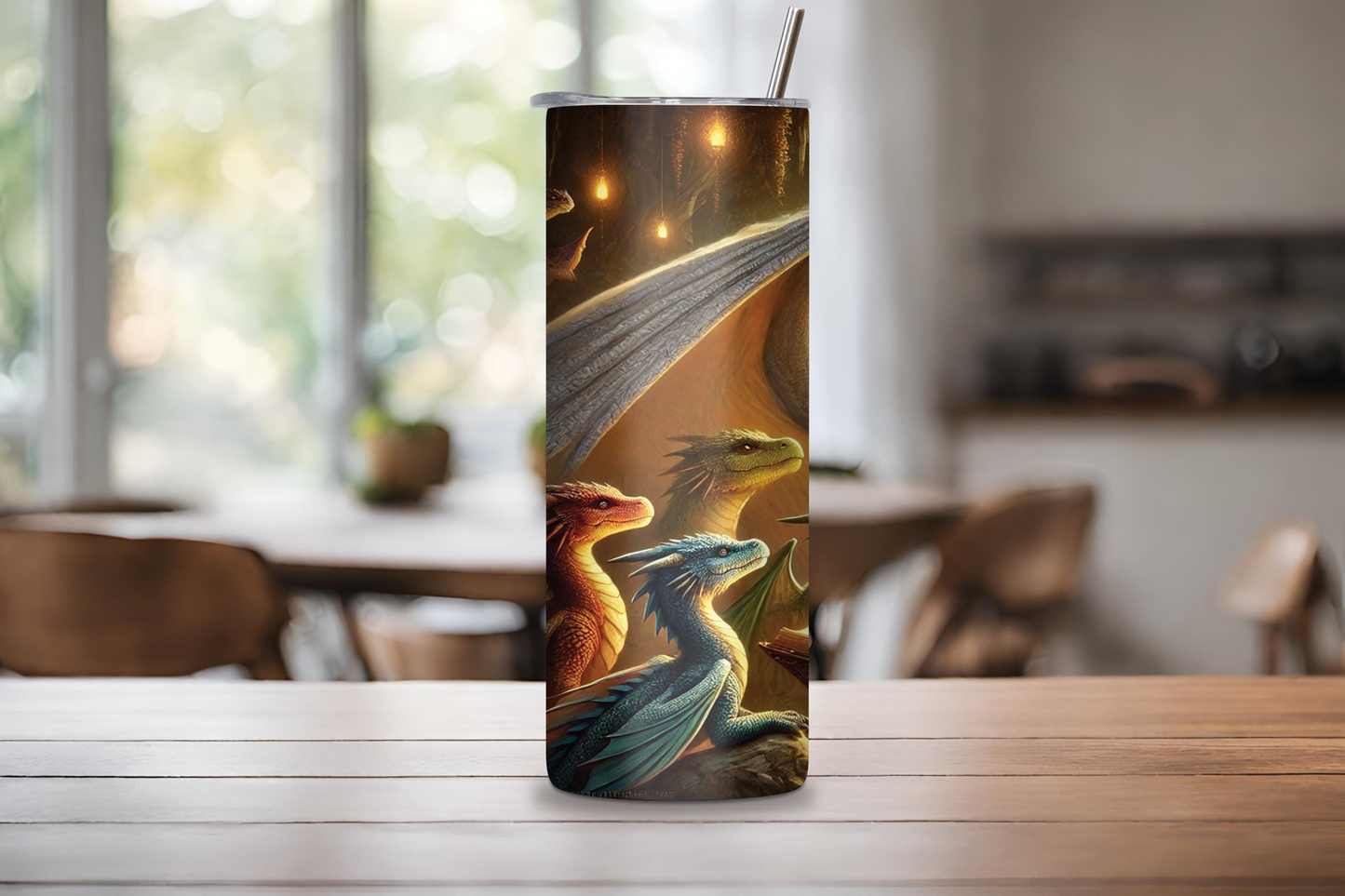 Elder Matron Dragon Tumbler, Wise Dragon Insulted Tumbler, Gift for Mom Grand Mother Mamaw, Mythical Book Dragon Travel Mug Coffee Cup 20OZ 30OZ