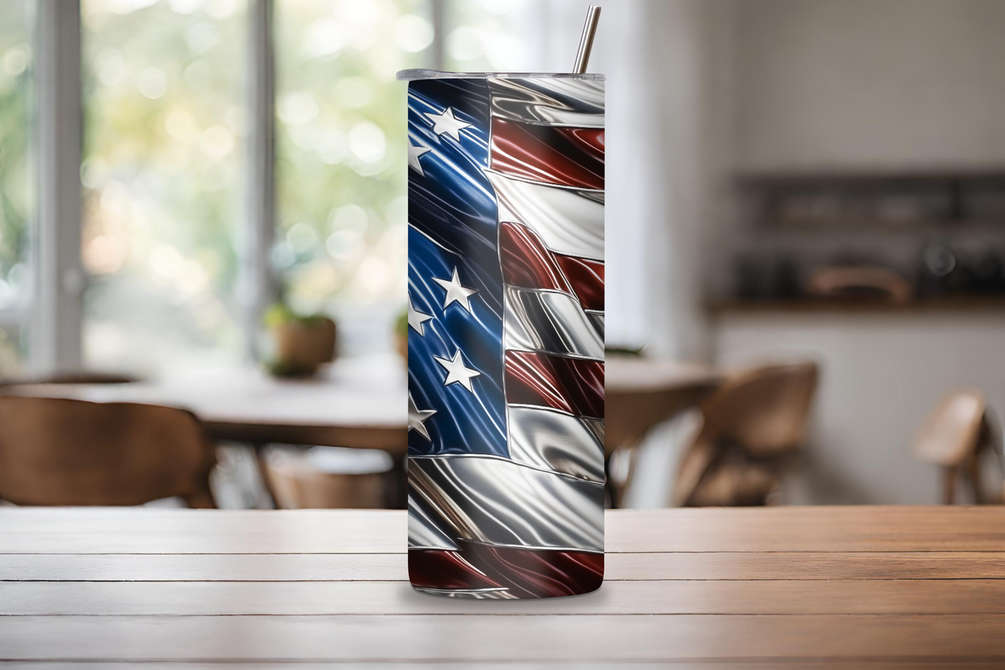 Waving Flag Tumbler, 4th of July Tumbler, Flag Travel Mug, 20OZ Tumbler, 22OZ Tumbler, 30OZ Tumbler
