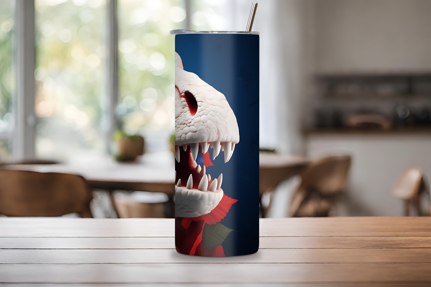 Jurassic Bloom Tumbler, T-rex Coffee Cup, Tyrannosaurus Travel Mug, 20OZ Tumbler, 22OZ Tumbler, 30OZ Tumbler