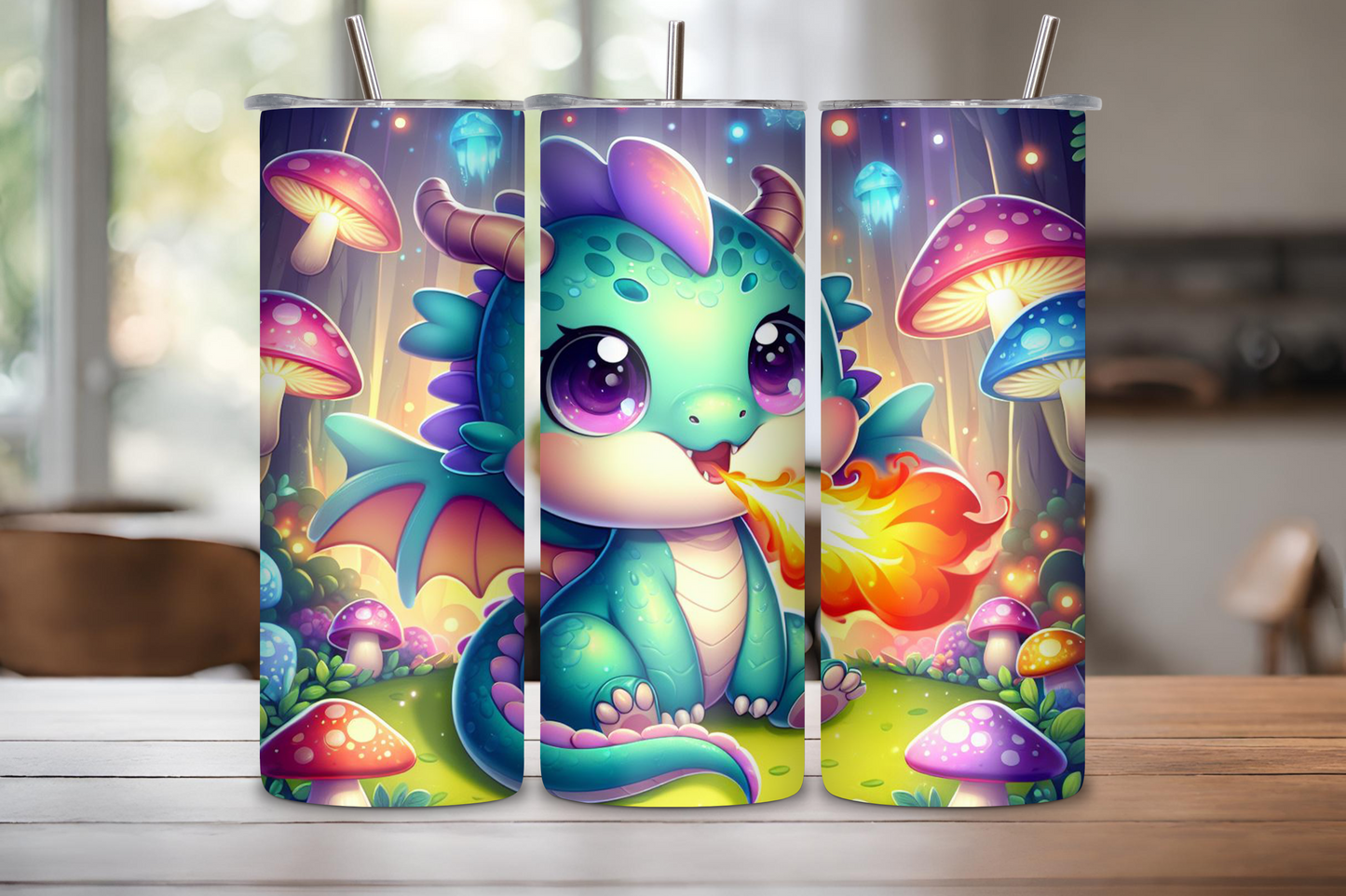 Magical Dragon Tumbler, Cute Dragon Travel Mug, Cute Baby Dragon Gift, 20OZ Tumbler, 22OZ Tumbler, 30OZ Tumbler
