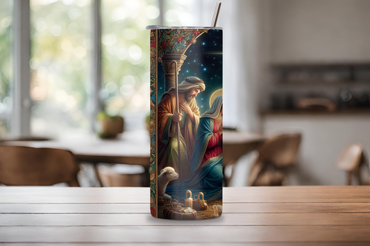 Christmas Nativity Scene Tumbler, Christmas Present, Holy Night Jesus Birth, 20OZ Tumbler, 22OZ Tumbler, 30OZ Tumbler