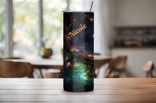 Whimsical Forest Dragon Personalized Tumbler, Custom Dragon Tumbler, 20OZ Tumbler, 22OZ Tumbler, 30OZ Tumbler