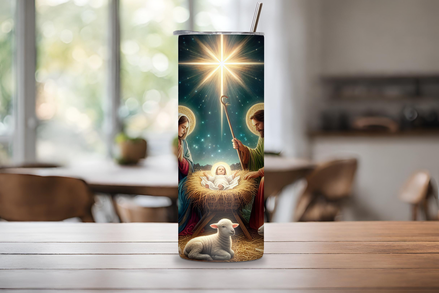 Christmas Nativity Scene Tumbler, Christmas Present, Holy Night Jesus Birth, 20OZ Tumbler, 22OZ Tumbler, 30OZ Tumbler