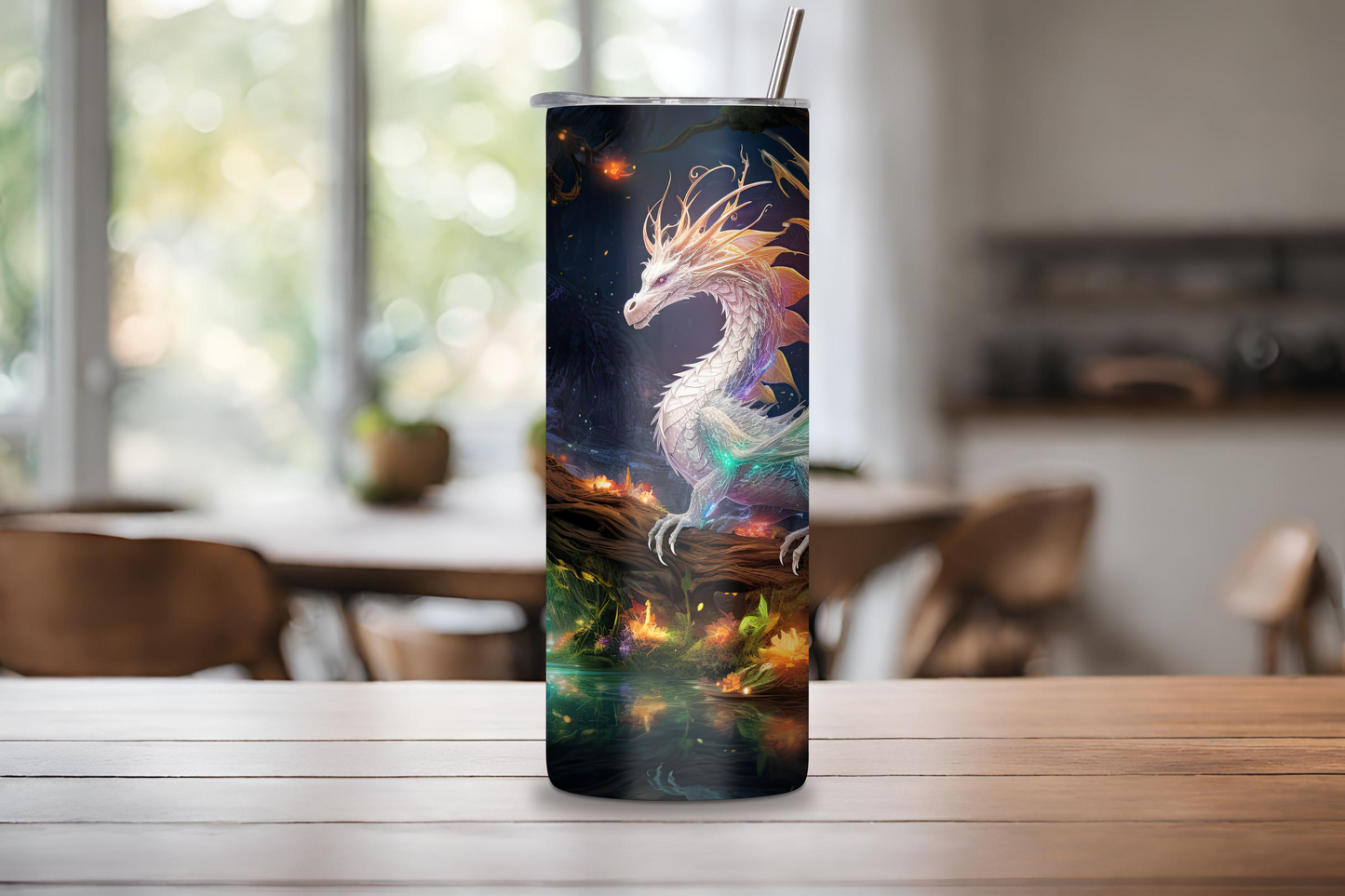 Whimsical Forest Dragon Personalized Tumbler, Custom Dragon Tumbler, 20OZ Tumbler, 22OZ Tumbler, 30OZ Tumbler
