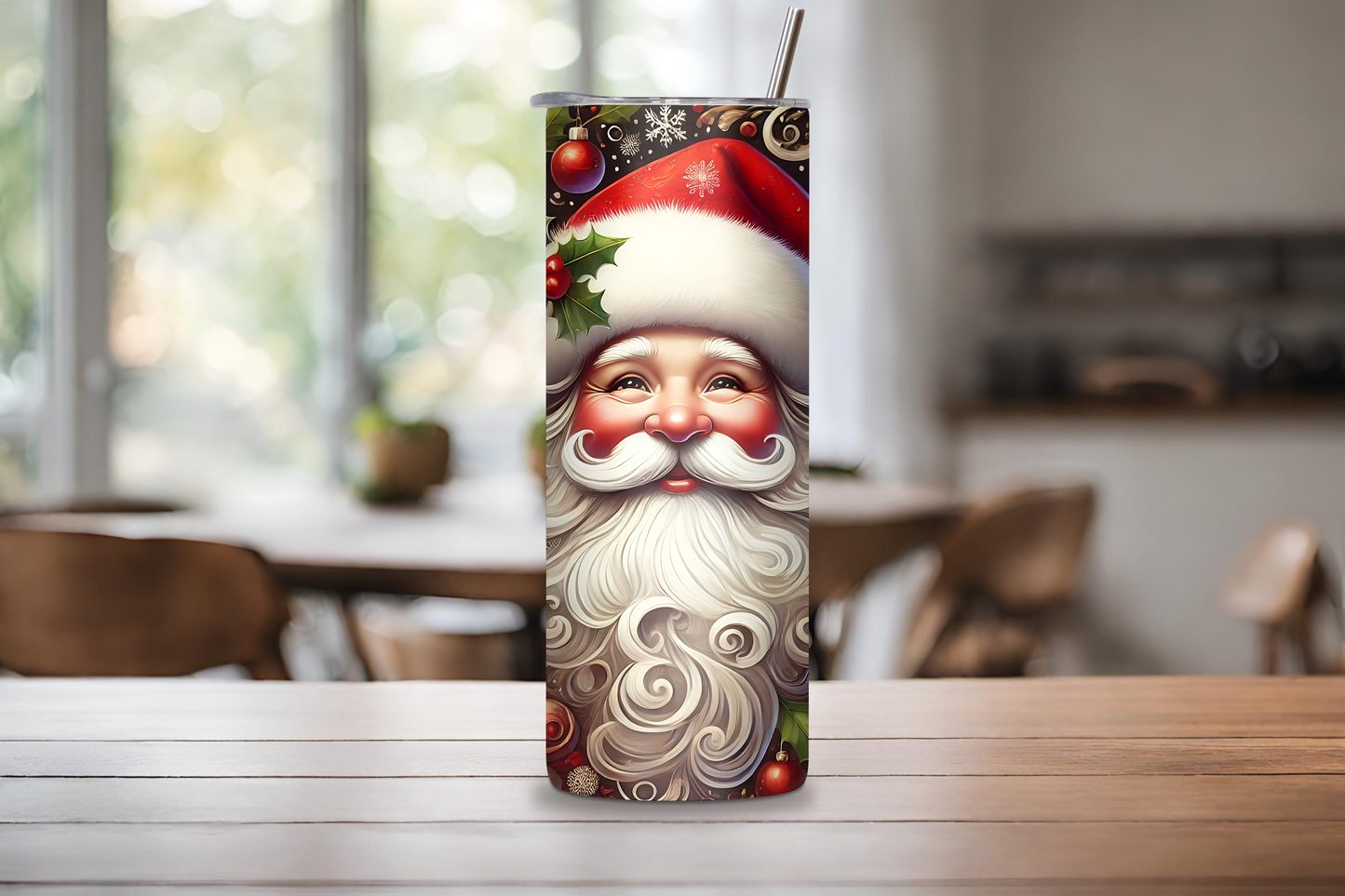 Retro Santa Claus Tumbler, Christmas Gift, Santa Ride, 20OZ Tumbler, 22OZ Tumbler, 30OZ Tumbler