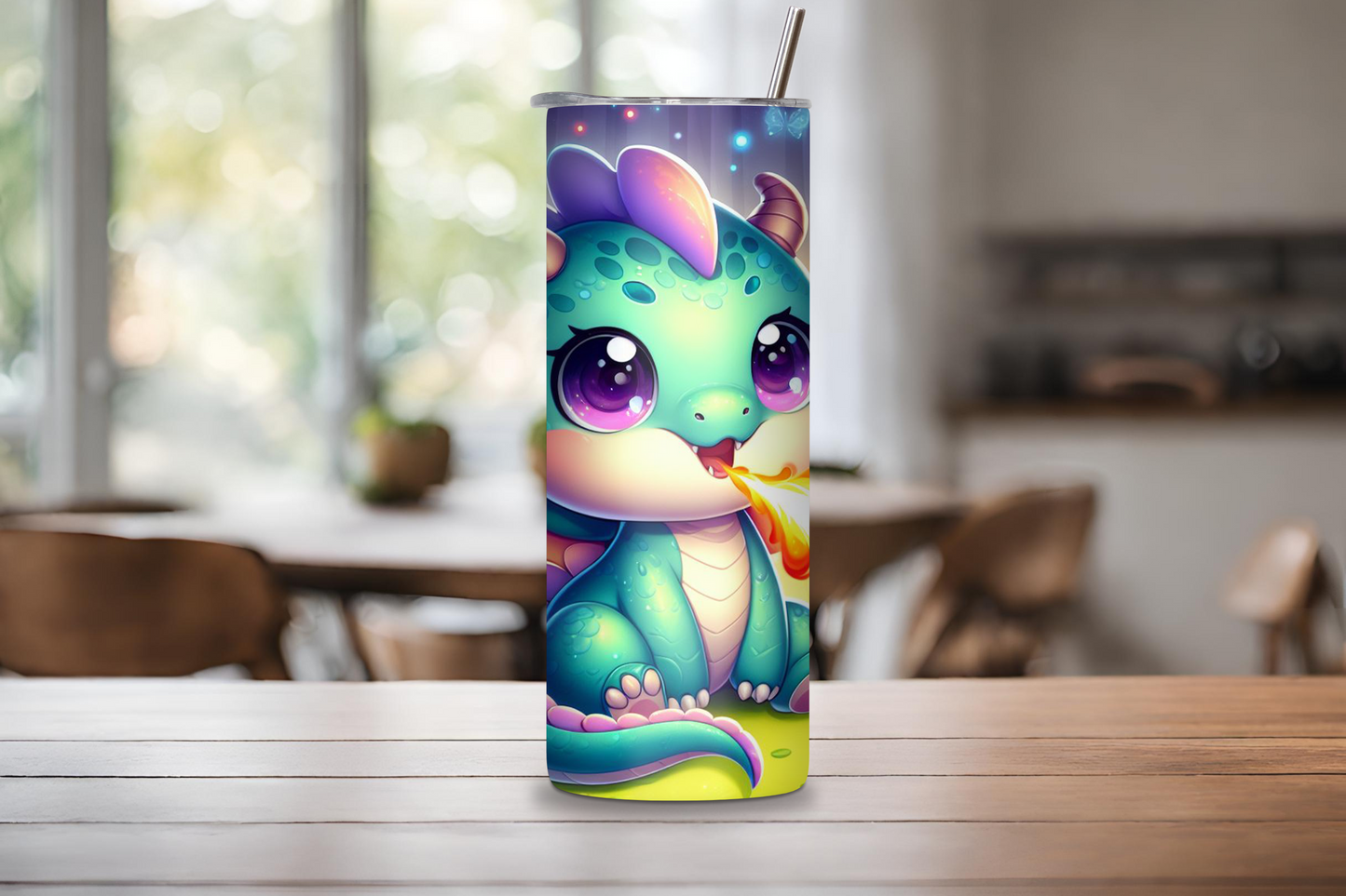 Magical Dragon Tumbler, Cute Dragon Travel Mug, Cute Baby Dragon Gift, 20OZ Tumbler, 22OZ Tumbler, 30OZ Tumbler