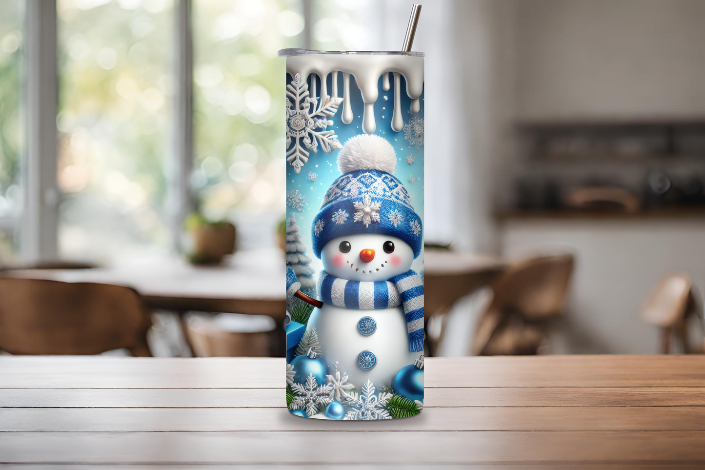 Drip Snowman Holiday Tumbler, Christmas Snowman Tumbler, Festival Cute Snowman Tumbler, 20OZ Tumbler, 22OZ Tumbler, 30 Tumbler