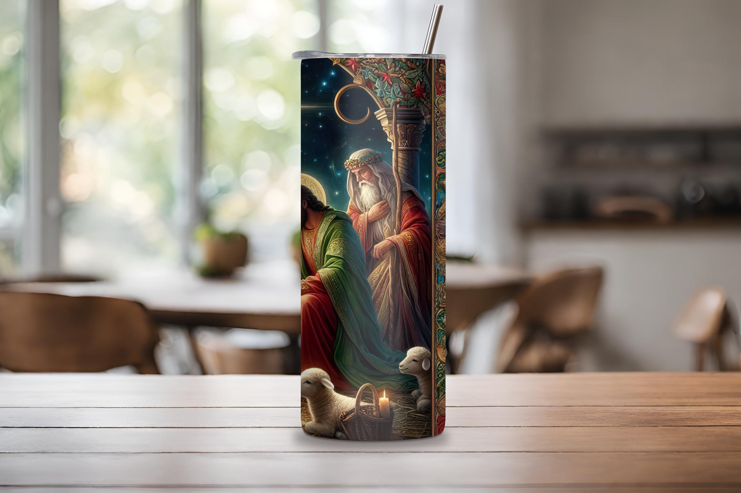 Christmas Nativity Scene Tumbler, Christmas Present, Holy Night Jesus Birth, 20OZ Tumbler, 22OZ Tumbler, 30OZ Tumbler