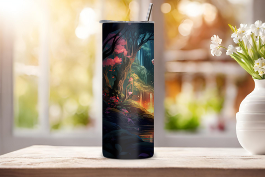 Enchanted Forest Dragon Tumbler, Cherry Blossoms Dragon Cup, 20 OZ Tumbler, 22 OZ Tumbler, 30 OZ Tumbler