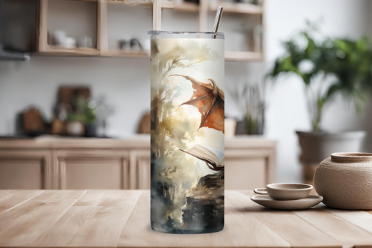 Dragon Lore Tumbler, Book Dragon Tumbler, Fantasy Lover Gift, 20OZ Tumbler, 22OZ Tumbler, 30OZ Tumbler