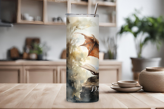 Customizable Dragon Lore Tumbler, Custom Book Dragon Tumbler, Fantasy Lover Gift, 20OZ Tumbler, 22OZ Tumbler, 30OZ Tumbler