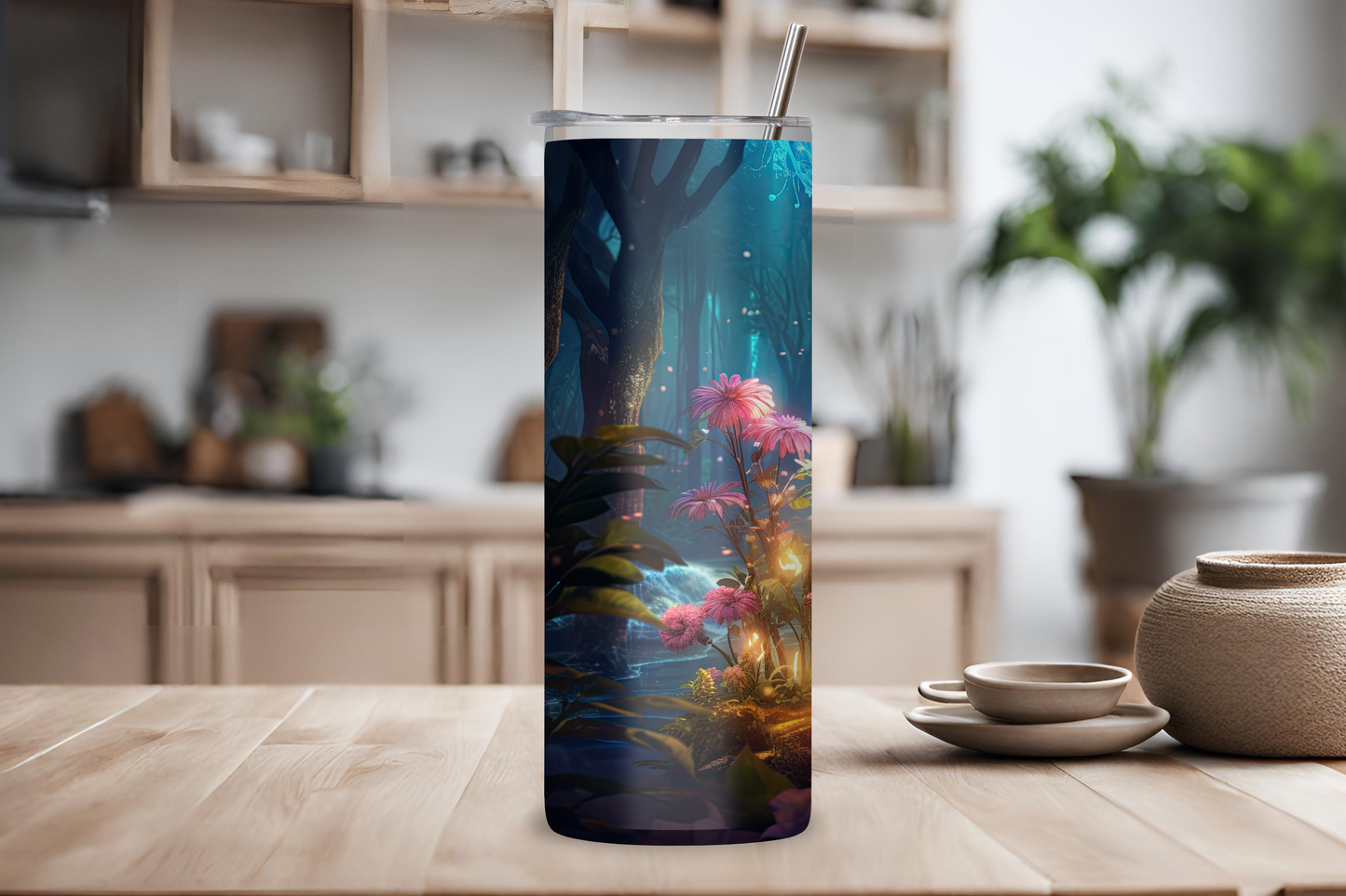 Enchanted Forest Sloth Tumbler, Magical Cute Sloth, Adorable Sloth, 20OZ Tumbler, 22OZ Tumbler, 30OZ Tumbler