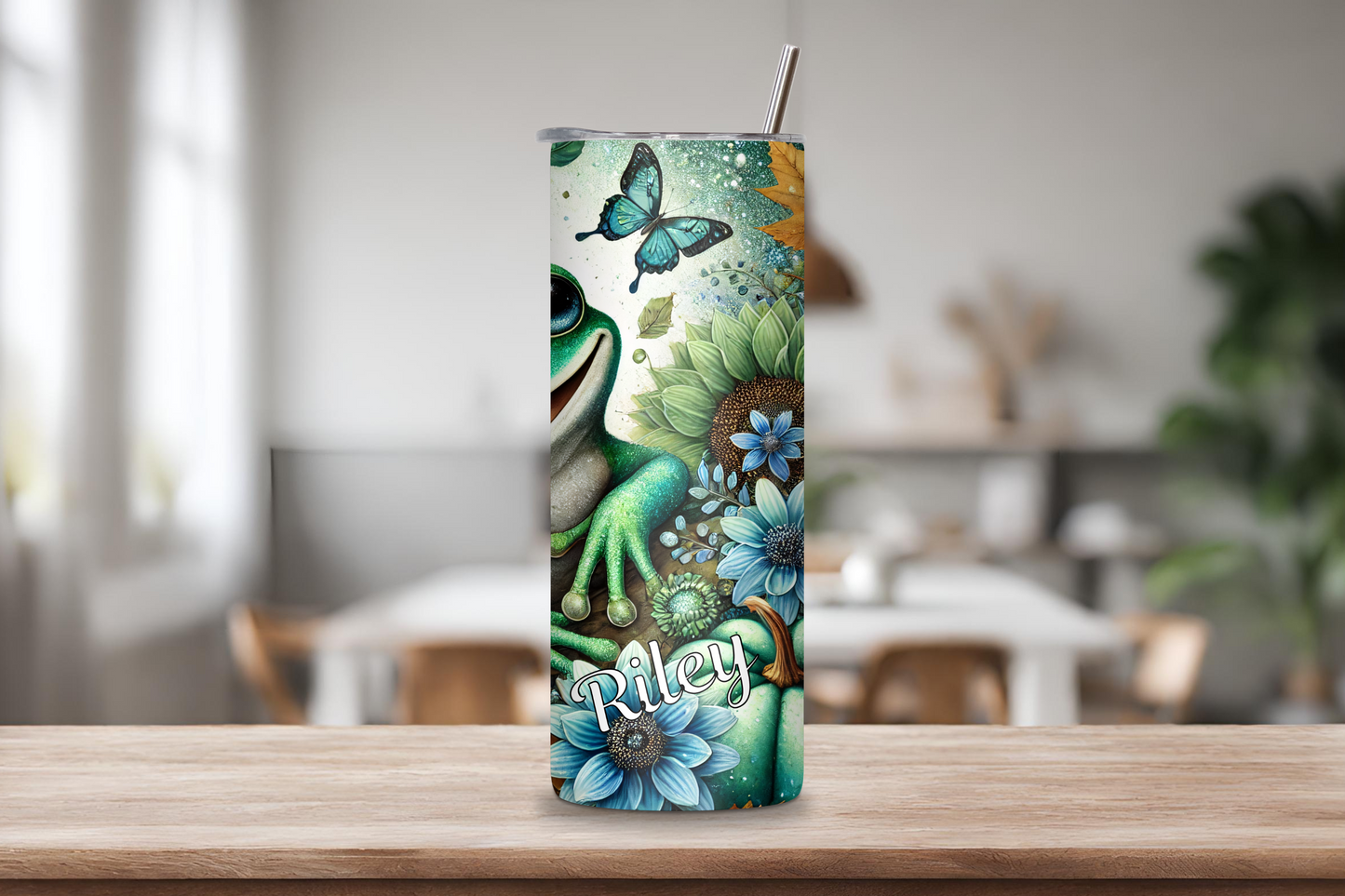 Personalized Whimsical Frog Tumbler, Frog Lover Gift, Hopper Leaper Ribberter, Travel Mug, Insulated Custom Tumbler, Coffee Cup, 20OZ 30OZ Tumbler