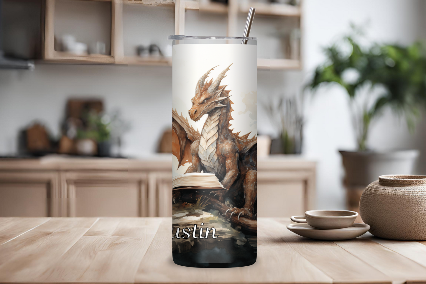 Customizable Dragon Lore Tumbler, Custom Book Dragon Tumbler, Fantasy Lover Gift, 20OZ Tumbler, 22OZ Tumbler, 30OZ Tumbler
