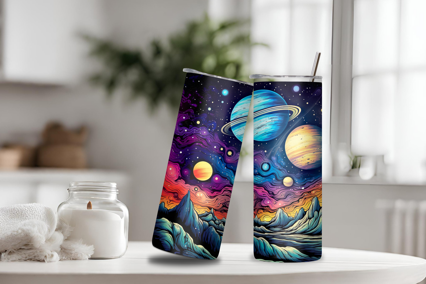 Retro Space Tumbler Gift, Deep Space Travel Mug, Galaxy Celestial Gifts, Nebula Gift, Vintage Looking Coffee Cup, Gift For Him, Gift for Her