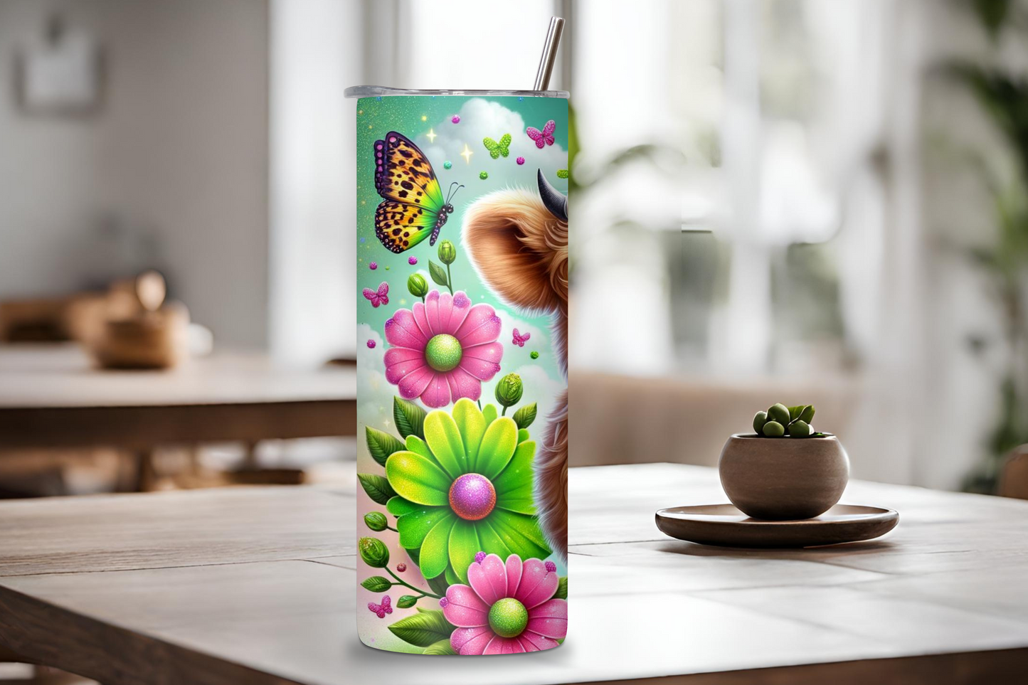 Highland Cow Tumbler, Colorful 20OZ, 22OZ, 30OZ Tumbler, Birthday Gift, Gift for Her, Travel Cup