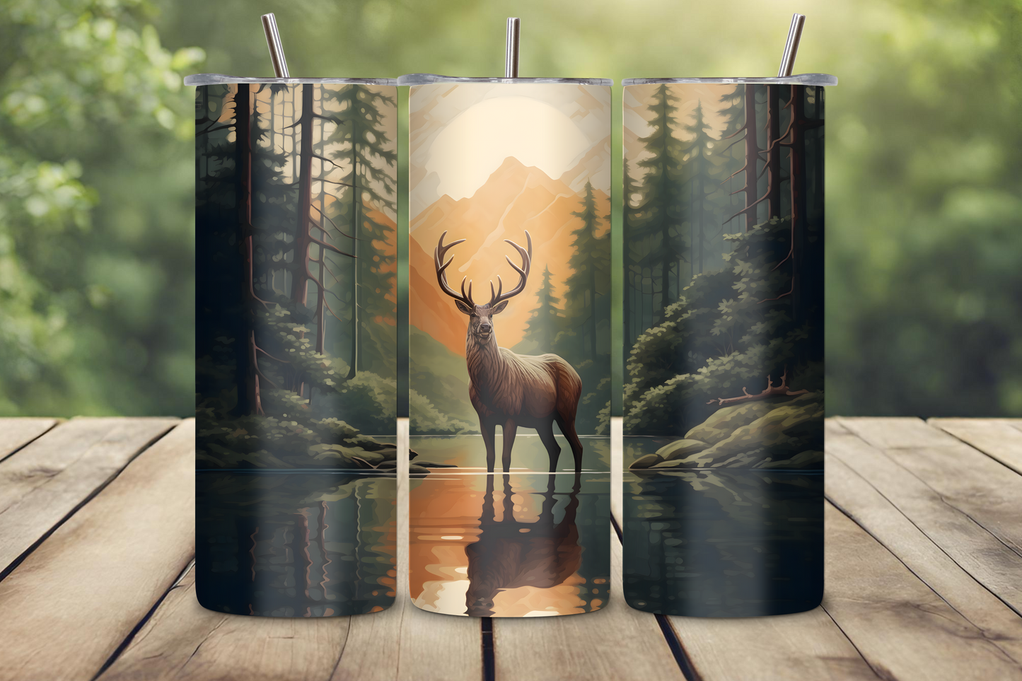 Natural Glory Buck Tumbler, Deer and Hunting Travel Cup, Sportsman Coffee Cup, 20OZ Tumbler, 22OZ Tumbler, 30OZ Tumbler