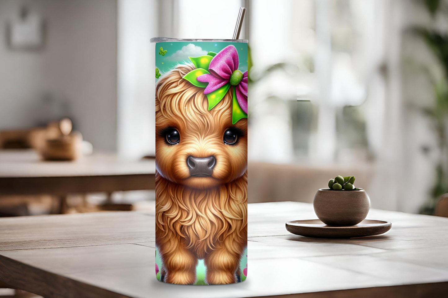 Highland Cow Tumbler, Colorful 20OZ, 22OZ, 30OZ Tumbler, Birthday Gift, Gift for Her, Travel Cup