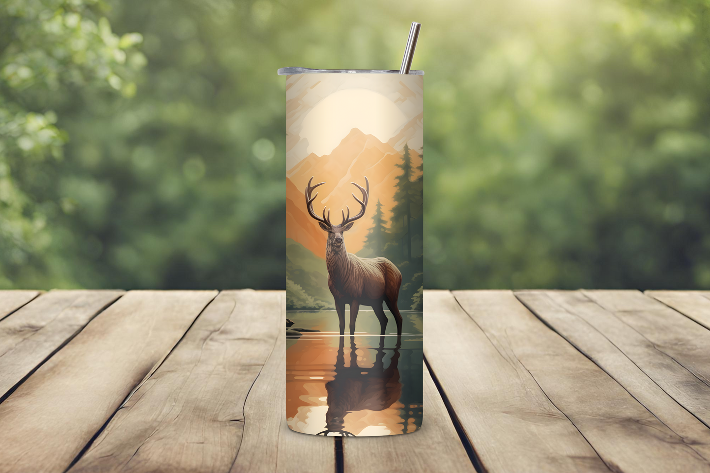 Natural Glory Buck Tumbler, Deer and Hunting Travel Cup, Sportsman Coffee Cup, 20OZ Tumbler, 22OZ Tumbler, 30OZ Tumbler