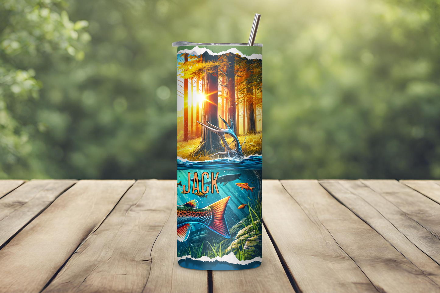 Personalized Insulated Stainless Steel Tumbler for Outdoors Deer Hunting Fishing Nature Lover Christmas Birthday Gift Outdoor Gear Camping 20OZ Tumbler, 22OZ Tumbler, 30OZ Tumbler