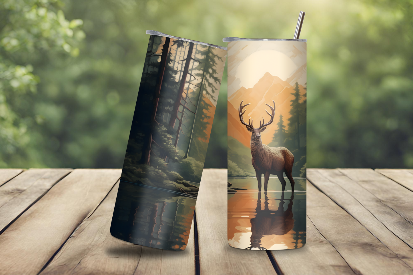 Natural Glory Buck Tumbler, Deer and Hunting Travel Cup, Sportsman Coffee Cup, 20OZ Tumbler, 22OZ Tumbler, 30OZ Tumbler