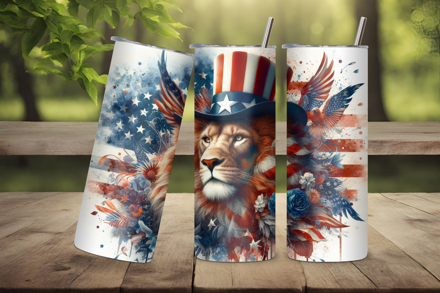 Liberty's Majesty Tumbler, Lion Tumbler, 4th of July Coffee Cup, Patriotic Travel Mug, 20OZ Tumbler, 22OZ Tumbler, 30OZ Tumbler