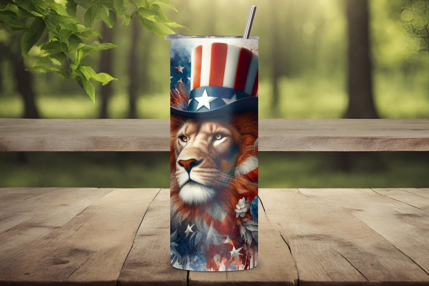 Liberty's Majesty Tumbler, Lion Tumbler, 4th of July Coffee Cup, Patriotic Travel Mug, 20OZ Tumbler, 22OZ Tumbler, 30OZ Tumbler