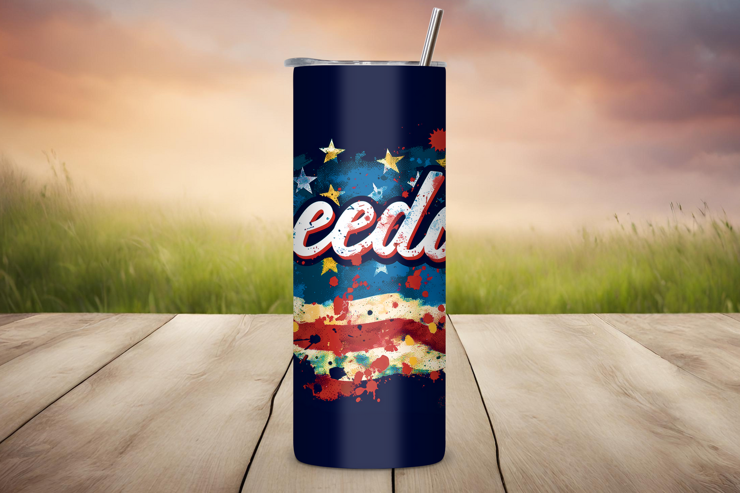 Vibrant Freedom Stars and Stripes Tumbler, USA Spirt Travel Mug, Flag Gift Coffee Cup, 20OZ Tumbler, 22OZ Tumbler, 30OZ Tumbler